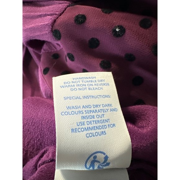 Boden women’s size 6 purple long sleeve polka dot yoke button front top - Picture 5 of 7